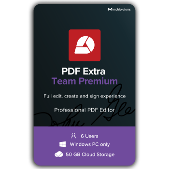 PDF Extra Team Premium for Windows -  Edit, Protect, Annotate, Fill and Sign PDFs - 1 Year 6 Users