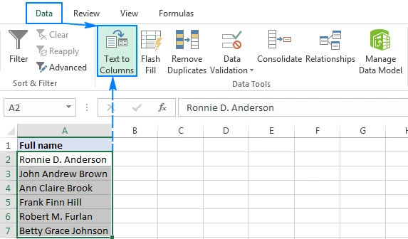 How to Split First and Last Names in Excel – 2024