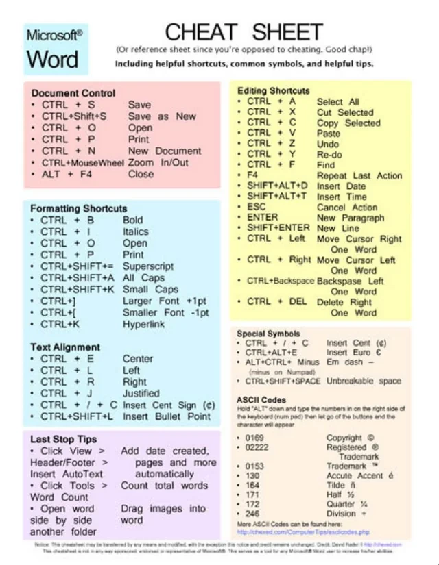 Word Quick Reference