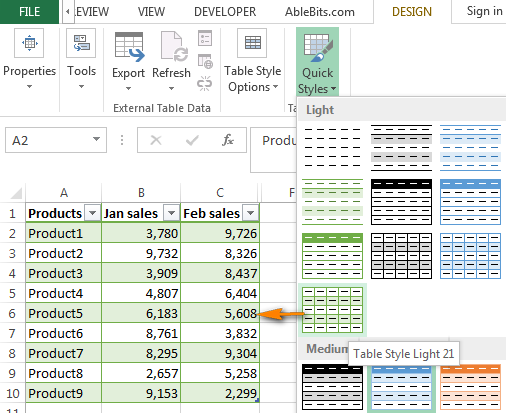 Row Colors10