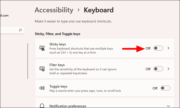 Disable Sticky Keys24