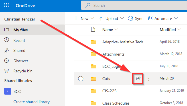 Folders in OneDrive7