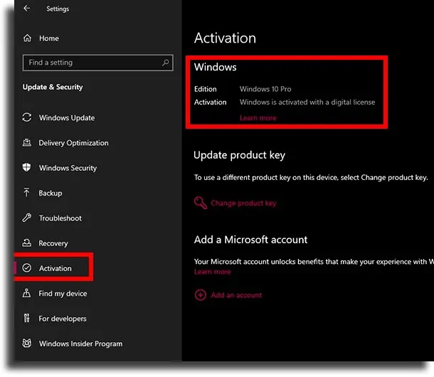 windows-activated-settings windows activated settings