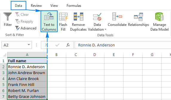 Split First and Last Names in Excel – 2025