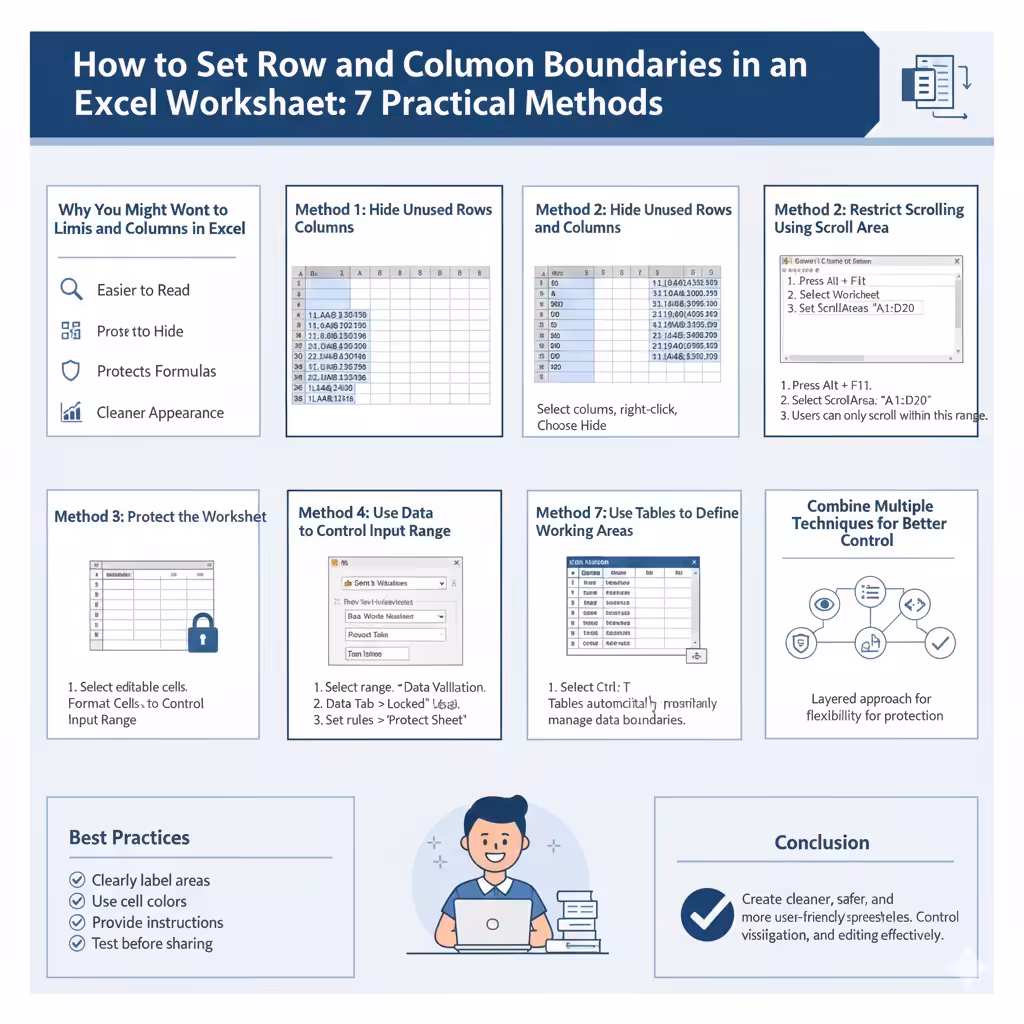 How to Set Row and Column Boundaries in an Excel Worksheet – 2025