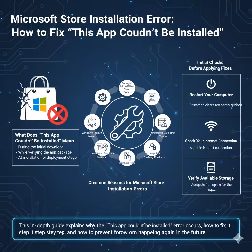 Microsoft Store Installation Error: How to Fix “This App Couldn’t Be Installed” – 2026