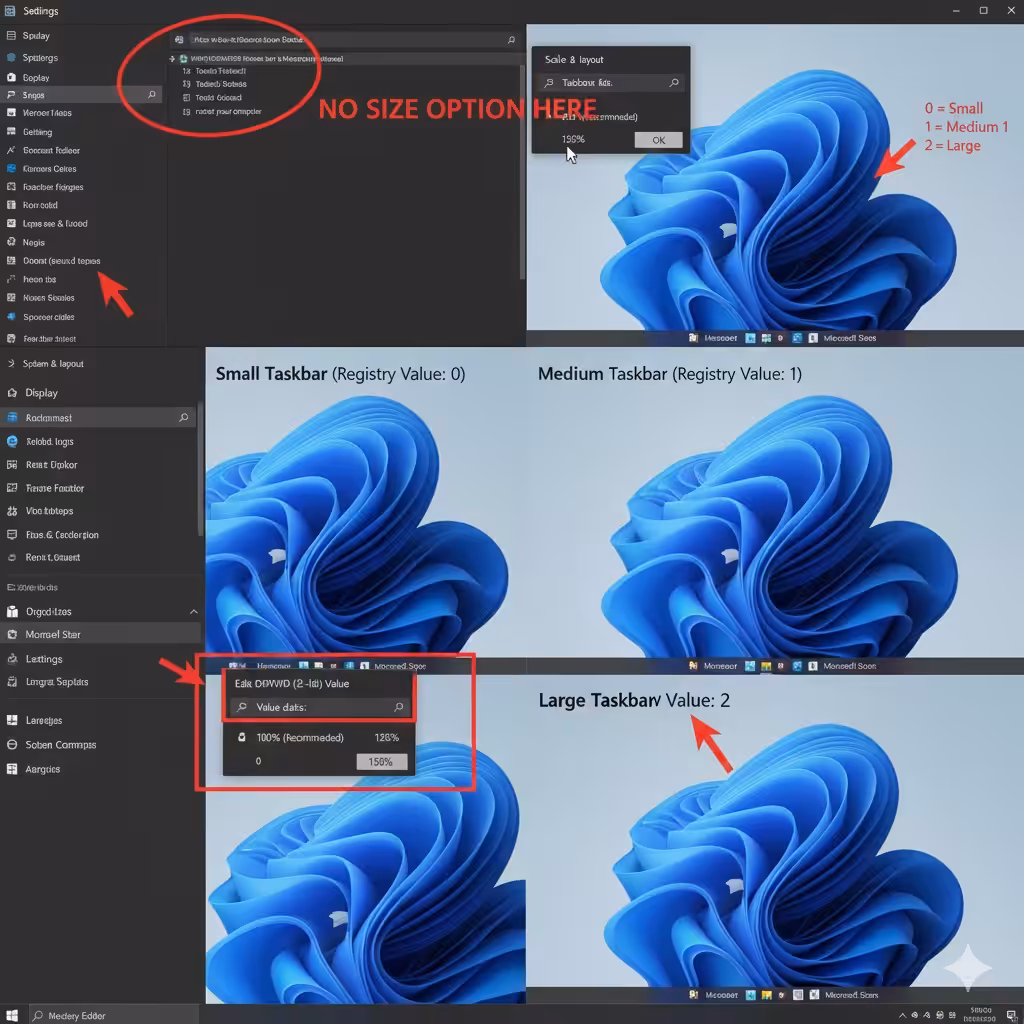 Ways to Modify Taskbar Size in Windows 11