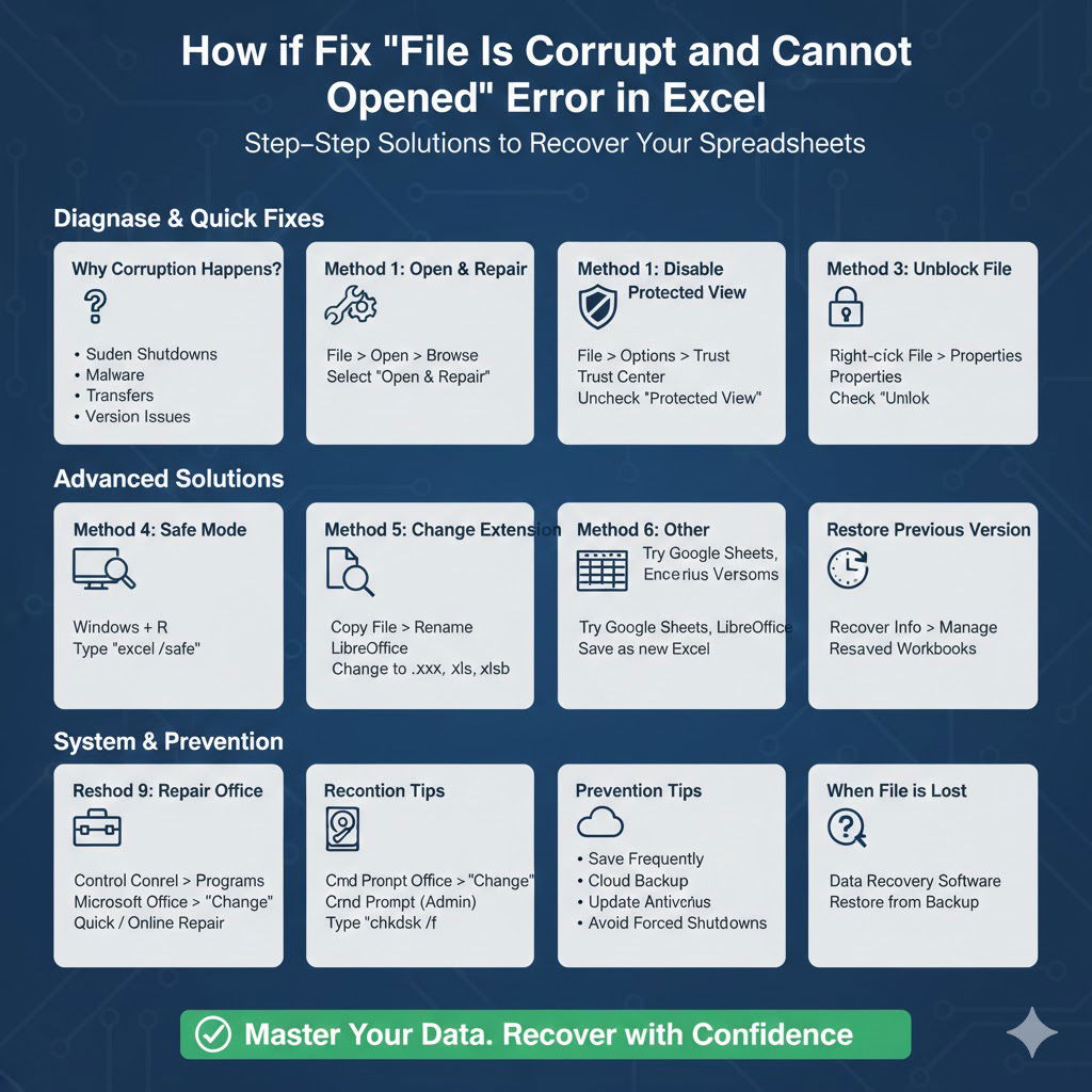 How to Fix the “File Is Corrupt and Cannot Be Opened” Error in Excel – 2026