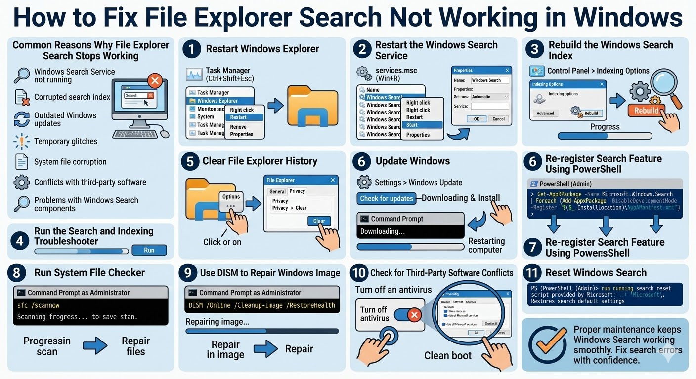 How to Fix File Explorer Search Not Working in Windows - 2026 5 Fix File Explorer Search2