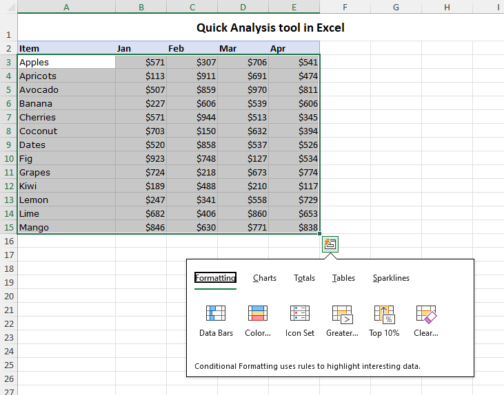 Excel Quick Analysis Feature: Effortlessly Optimize Data Analysis - 2024 5 Excel Quick Analysis