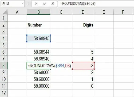 Mastering the ROUNDDOWN Function in Excel: An In-Depth Guide - 2024 4 ROUNDDOWN Function