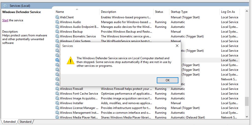 Troubleshooting: Windows Defender Fails to Start - 2025 11 Windows Defender2