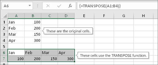 Transposing Rows and Columns30