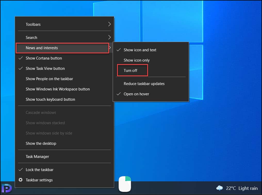 How To Disable Weather and News Widget on Windows 10 Taskbar 9 Disable Weather30