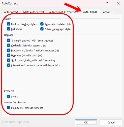 Disabling Auto-Correct in Microsoft Word - 2025 11 Disabling Auto Correct4