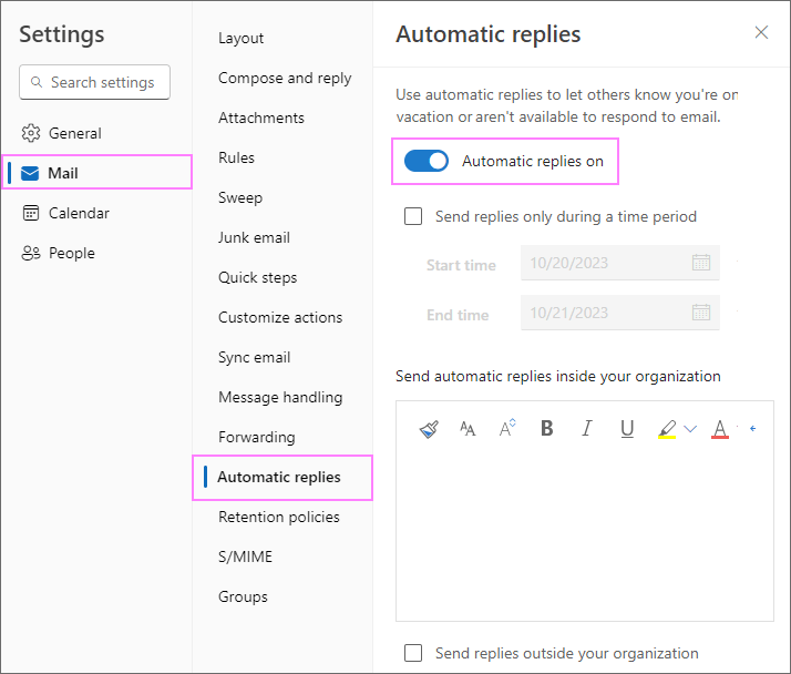 Enable Automatic Responses in Outlook - 2025 13 Enable Automatic Responses6