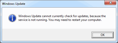 Windows Update Service Is Not Running