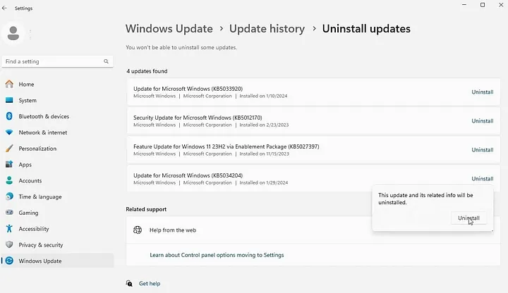 Unable to Complete Updates7