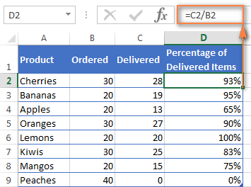 Percentages in