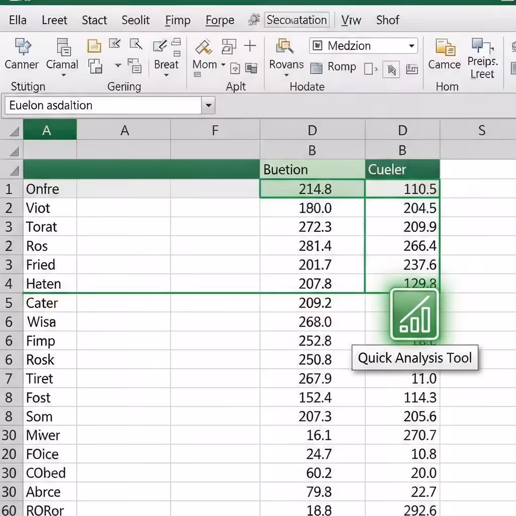 Excel Quick Analysis Tool