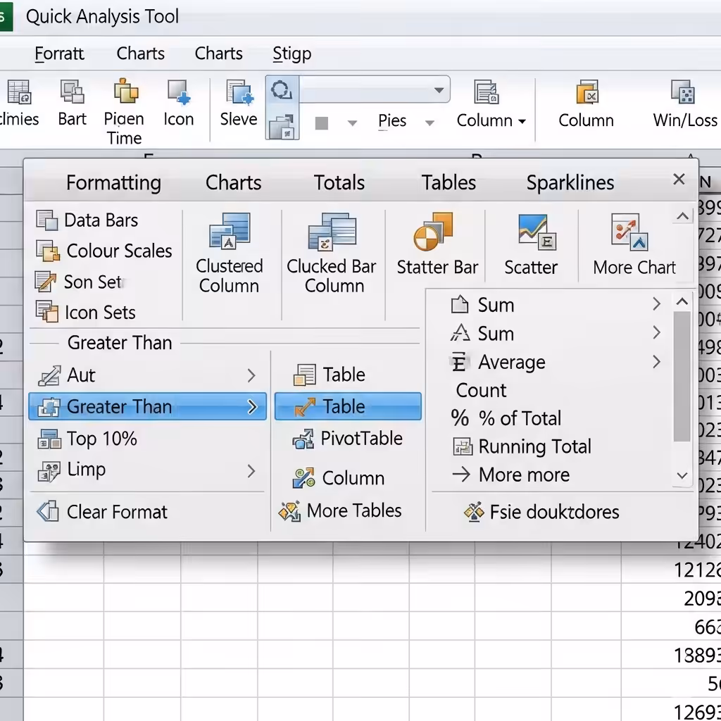 Excel Quick Analysis Tool4