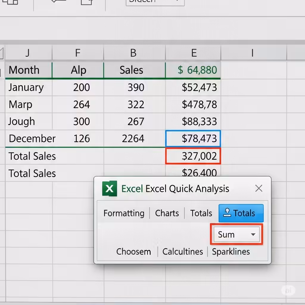 Excel Quick Analysis Tool7
