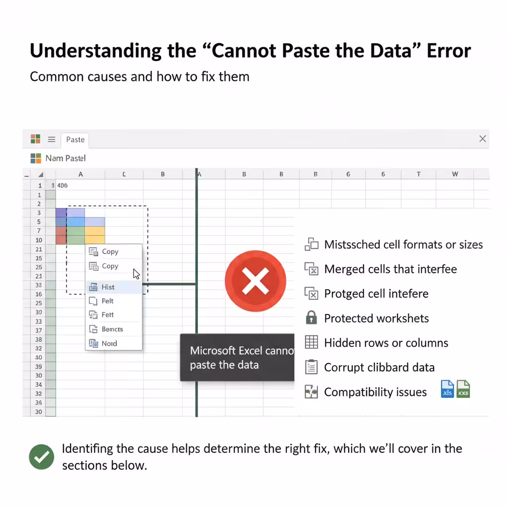 Excel Cannot Paste the Data
