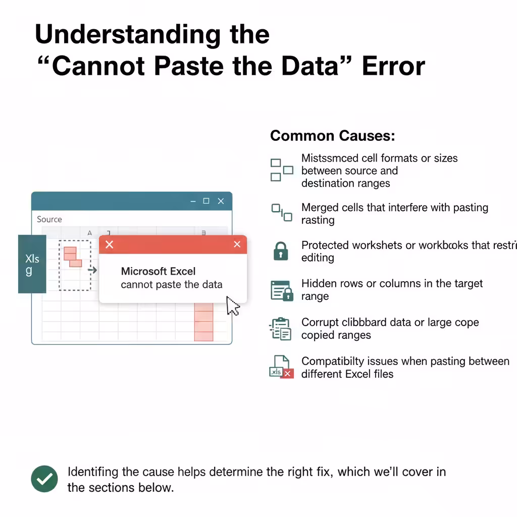 Excel Cannot Paste the Data2