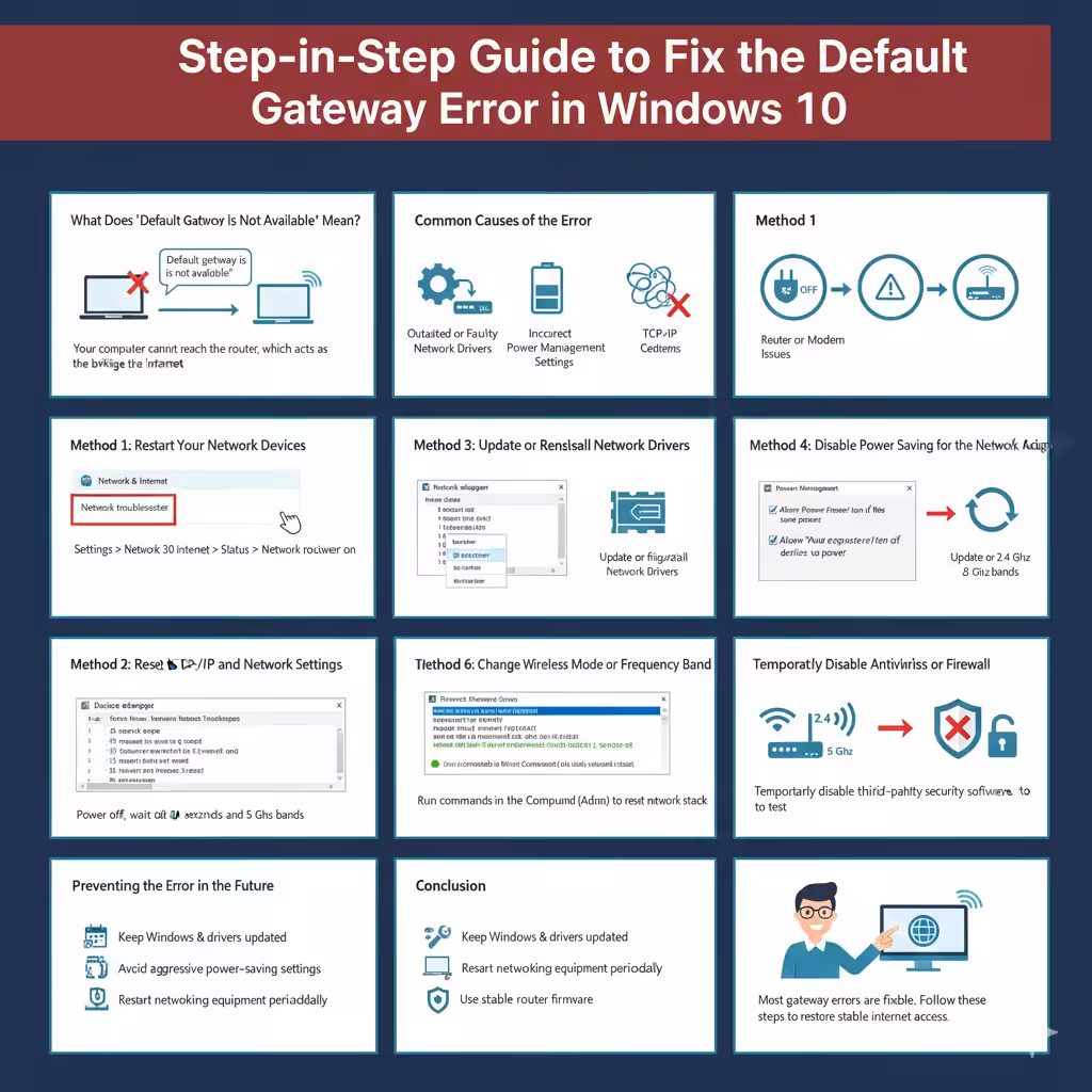 Step-by-Step Guide to Fix the Default Gateway Error in Windows 10 5 Default Gateway Error2
