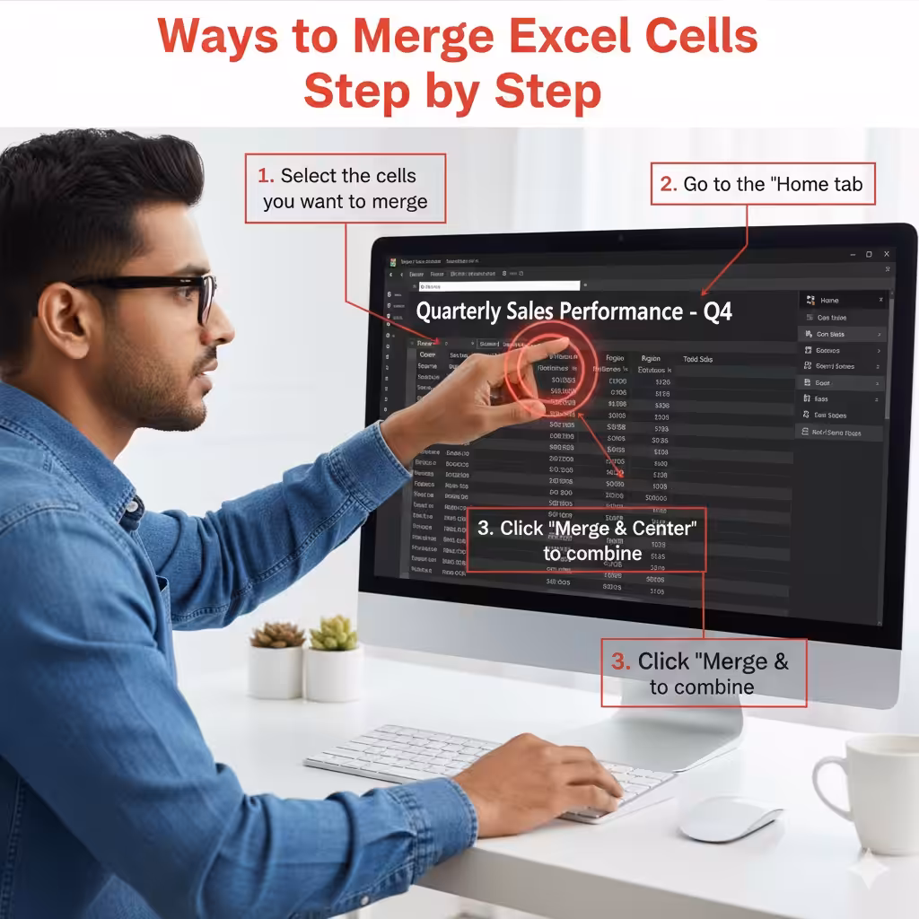 Ways to Merge Excel Cells Step by Step - 2025 4 Merge Excel Cells