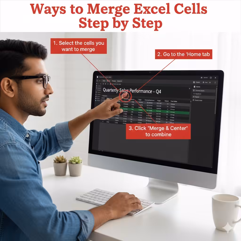 Ways to Merge Excel Cells Step by Step - 2025 5 Merge Excel Cells2