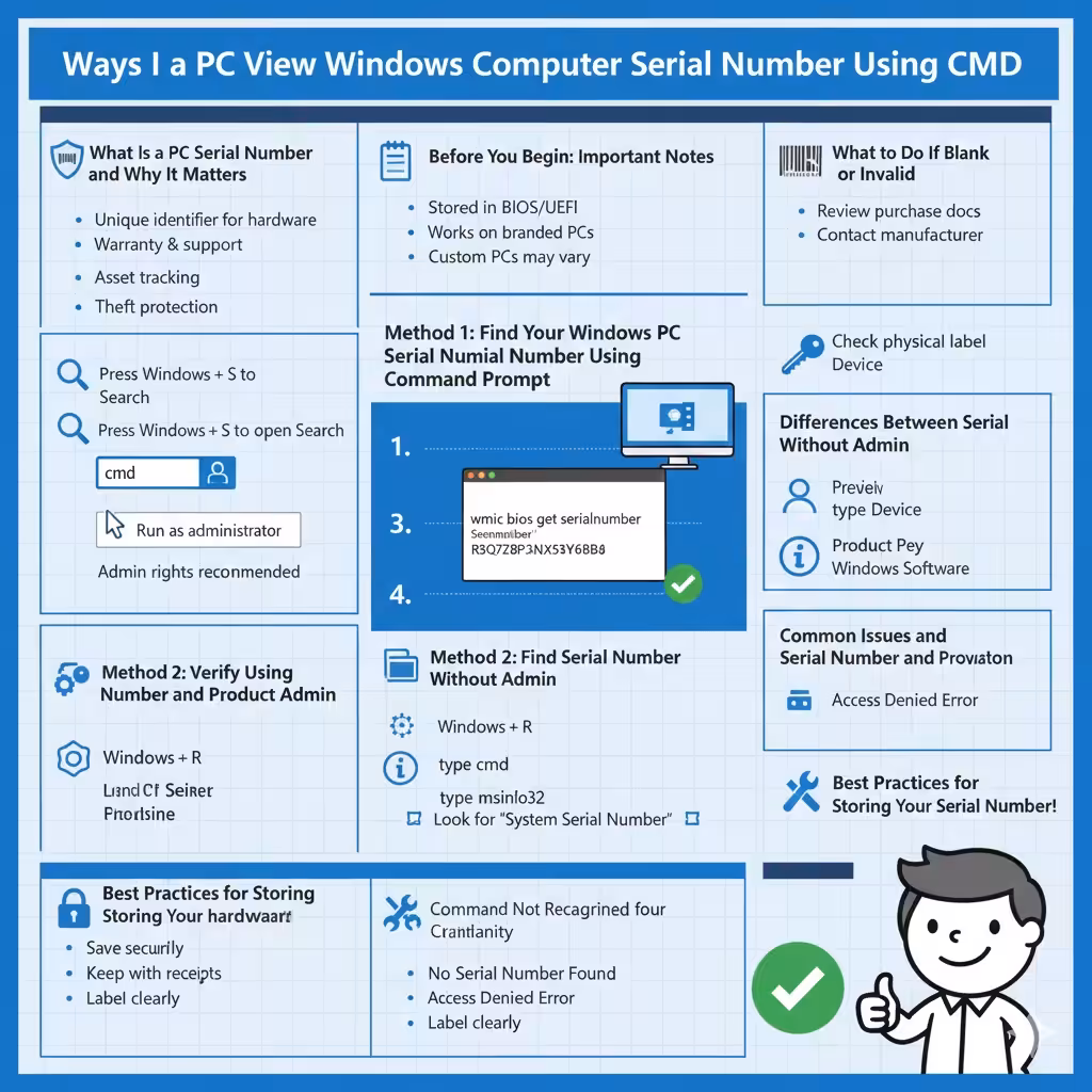 Ways to View a Windows Computer Serial Number Using CMD - 2025 4 Using CMD
