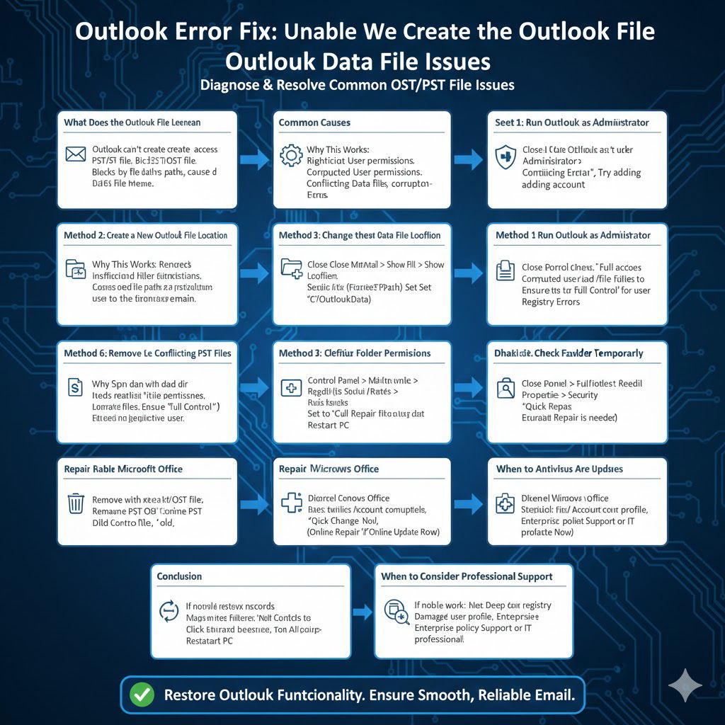 Outlook Error Fix: Unable to Create the Outlook Data File - 2026 5 Create the Outlook Data File2