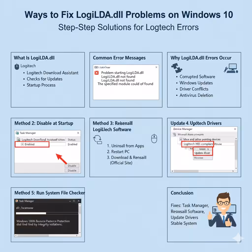 Ways to Fix LogiLDA.dll Problems on Windows 10 4 Fix LogiLDA