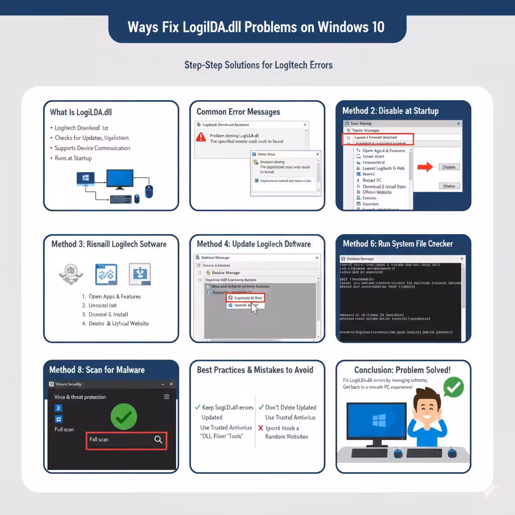 Ways to Fix LogiLDA.dll Problems on Windows 10 5 Fix LogiLDA2
